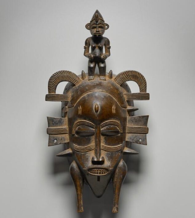The Senufo people make distinctive animal-like masks. From the 20th century.