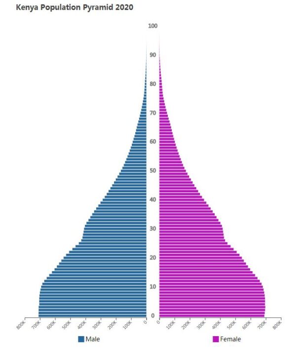 Kenya Population Pyramid 2020